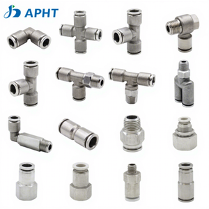 Raccords et connecteurs <span class=keywords><strong>de</strong></span> tuyau pneumatique en acier inoxydable <span class=keywords><strong>de</strong></span> haute qualité pour l'automatisation industrielle, marque APHT - Product Image 1