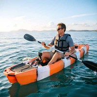 Kayak de pêche et de tourisme Vicking monoplace 10,4 pieds en HDPE rotomoulé avec double pédale et moteur électrique, écologique, type sit-on-top