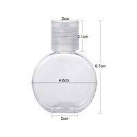 Label Kustom Botol Plastik PET Bepergian Portabel Kecil 30Ml untuk Gel Saniziter Tangan, Air Suci