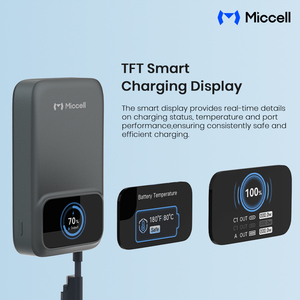 Miccell - Baterías Externas Semisólidas de 10000 mAh con Cable de Datos 3 en 1, Carga Rápida Inalámbrica Magnética de 22.5W para Teléfono y Reloj - Product Image 3