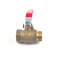 Robinet à bille fileté en laiton DN20 3/4 PN30 avec poignée rouge pour l'eau, l'huile et le gaz