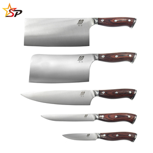 Ensemble de couteaux de cuisine avec bloc, qualité professionnelle, manche en bois de Pakka, ensemble de couteaux de cuisine - Product Image 2