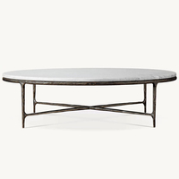 Table d'appoint ronde à cadre métallique moderne Table basse en marbre pour le salon