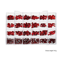 Lot de 24 grilles de strass en verre pour ongles, formes variées, diamants à dos plat, breloques 3D scintillantes pour ongles, fournitures de manucure DIY en gros