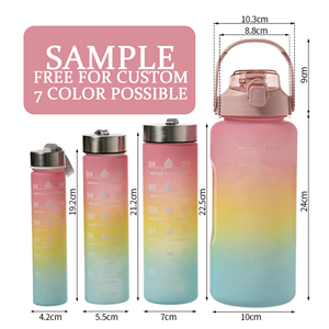 ขวดน้ำพลาสติกไล่สีแบบพกพา ขนาด 2000 มล. (2 ลิตร) ชุด 4 ชิ้น ขายส่ง สำหรับแคมป์ปิ้ง - Product Image 2