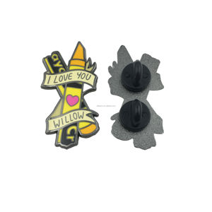 Custom Badges Exquisite Enamel Pins Unique Motif Fashion Accessory Zinc Alloy Butterfly <b>Clutch</b> - Product Image 2