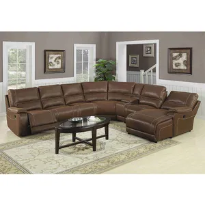 Frank Möbel 7-Sitzer Luxus Luft Leder Freizeit Liege Haus möbel Sofa Set Wohnzimmer Modern