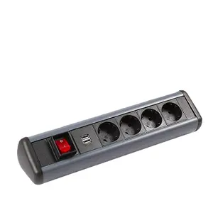 Soket listrik ekstensi daya Eropa OSWELL 10A 16A plug dengan tombol on/off swith dan Surge Protector