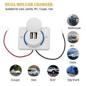 双<span class=keywords><strong>USB</strong></span>端口12-24v防水船用汽车充电器3.1A带发光二极管照明的插座 - Product Image 5