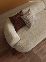 Canapé d'angle en velours chenille importé, style « Old Money », pour villa, grand format, salon, luxe discret, amovible