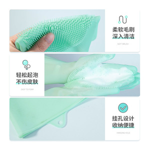 ถุงมืออาบน้ำสัตว์เลี้ยง Qi Oh แปรงพลาสติกนุ่มสำหรับนวดและทำความสะอาดสุนัข พร้อมรูแขวน - Product Image 1