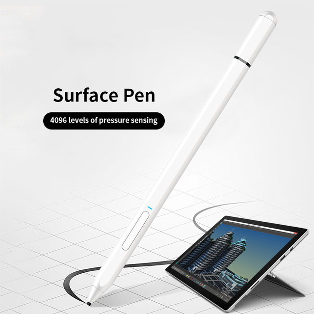 MPP2.0 Aluminum Alloy 4096 Levels Smart Capacitive Pencil Palm Rejection Surface Stylus Pen for Microsoft
