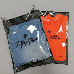 Wholesale Low MOQ 100 Pcs Custom Ziplock Clothes Packaging Frosted Plastic Zipper Bag With Own Logo