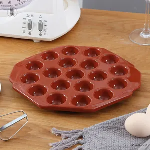 Aebleskiver Pan Snail Mushroom Escargot Plate 19 Compartment Holes Snail Pan Ceramic Escargot Dish for Baking Cooking