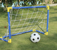 Grosir Set jaring gawang sepak bola Mini lipat portabel Set gerbang sepak bola Mini untuk latihan luar ruangan anak-anak & permainan halaman belakang