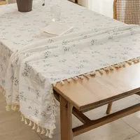 Nappe de table extérieure 100% lin tissé style européen pour événements 90x140cm personnalisable