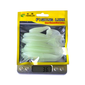 Vente en gros SO039 6 pièces/sac Appâts artificiels lumineux en plastique souple de 6 formes différentes, leurres de pêche phosphorescents pour la nuit - Product Image 5