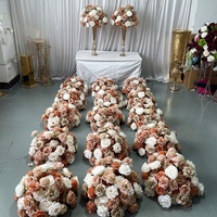 Boule de fleurs en soie personnalisée IFG, moderne, diamètre 40 cm, couleur marron café automnal, centre de table pour mariage, décoration de table à manger