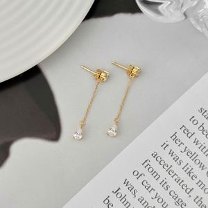 Pendientes de Plata de Ley 925 con Diseño Moderno y Elegante de Dylam, con Borlas Colgantes en Forma de Pera y Circonita Cúbica 5A Brillante, Joyería para Mujer - Product Image 5