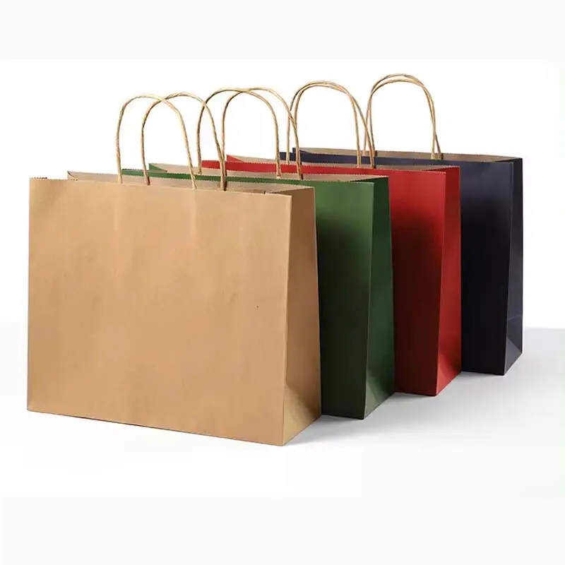 Impresión personalizada barato pequeñas bolsas para hornear para llevar bolso de compras bolsa de papel Kraft bolsa de papel
