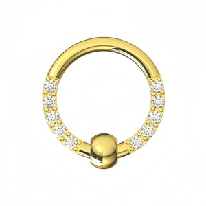 Anneau de nez en acier inoxydable 316L avec zircon, fermeture à boule, sertissage à griffes, bijou de piercing unisexe - Product Image 5