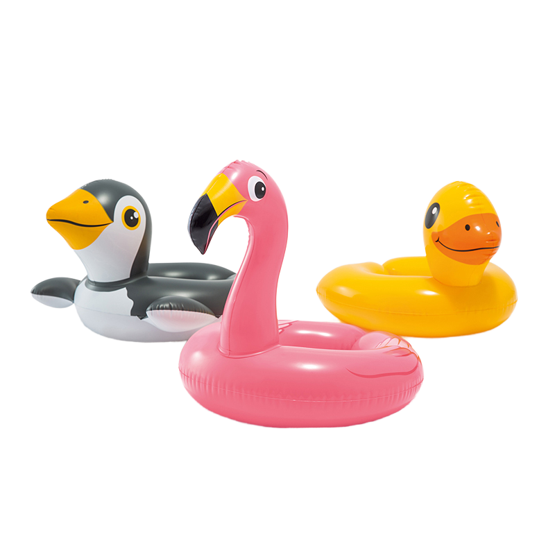 Intex 59220 PVC Kids Swimming Pool Rings Cute Cartoon Animal Split Swim ...