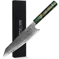 Grandsharp couteaux en acier damas manche en résine, 8 pouces, aus10 aus8 vg10 couteau en acier, damas vierges, chef japonais