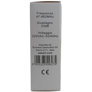 Amplificador de Señal para Antena de TV, 47-862MHz, Ganancia de 23dB, Fuente de Alimentación de 220Vac, 1 Entrada, 2 Salidas - Product Image 3