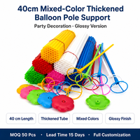 Support de ballon géant épaissi multicolore de 40 cm, version brillante, pour fêtes, vente ambulante, stands de marché, vente en gros