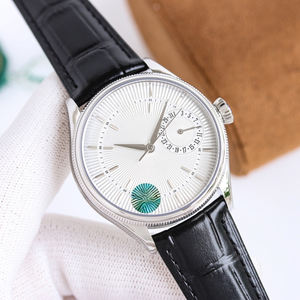 Montre chronographe sport de luxe, boîtier en acier inoxydable, bracelet en cuir de vache, résistante à l'eau 20 BAR, mouvement mécanique - Product Image 2