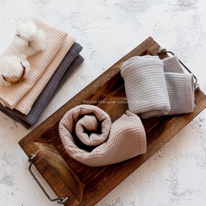 Paño de cocina de lino con cordón colgante, tejido de Waffle de algodón orgánico super dry100 %, tejido de lino - Product Image 4