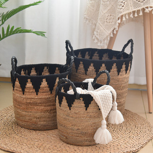 Panier de rangement <span class=keywords><strong>en</strong></span> <span class=keywords><strong>corde</strong></span> de banane tressé à la main, style nordique, écologique, grande capacité, pour la maison, panier à linge, articles ménagers, jouets - Product Image 1