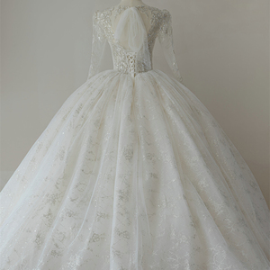 Princess Long <b>Sleeve</b> Sequins Beaded Empire Ball Gown <b>Bridal</b> Gowns RL321 - Product Image 5