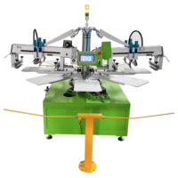 Nueva Máquina Automática de Serigrafía de 8 Estaciones y 3 Colores KC de Fábrica Dongguan para Camisetas, Impresora de Etiquetas/Tarjetas de Papel