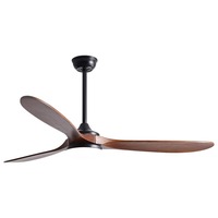 Ventilateur de plafond avec caméra cachée, conversion de fréquence en bois massif de 52 pouces avec éclairage