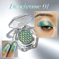 Palette de fards à paupières humides duochrome - Fard à paupières scintillant métallique caméléon avec pigment nacré, haute pigmentation, quatre couleurs