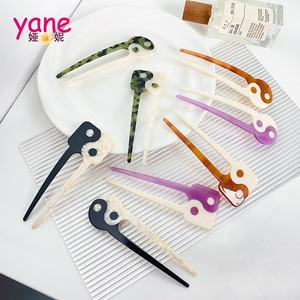 Gaya Cina Yin Yang Asetat Rambut Garpu Cocok Rambut Bun Dekorasi Pin Rambut untuk Wanita - Product Image 1