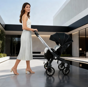 <span class=keywords><strong>Poussette</strong></span> bébé pliable 4-en-1 en alliage d'aluminium avec siège auto pour nourrisson et landau combiné, système de voyage portable - Product Image 1