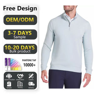 Fabricants de vêtements sur mesure, pulls à col zippé en maille extensible 4 directions, pour la course à pied, le sport, le golf, pour hommes - Product Image 3