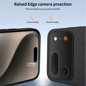 Étui arrière en cuir texturé fibre de carbone magnétique mat avec support pour Tecno Spark 50 Pro <span class=keywords><strong>4G</strong></span> / KO5, compatible charge sans fil - Product Image 4