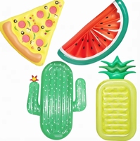 Matelas flottant gonflable pour piscine, chaise longue flottante en PVC motif ananas, pastèque, cactus