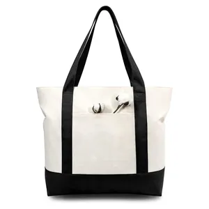 Canvas Bag Blank Cotton Cloth Fixed Made Stitching Handbag Folding Shopping Bag Printed Logo Canvas Bag