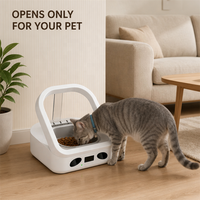 USMILEPET Pengumpan Hewan Peliharaan Otomatis dengan Sensor Pengenalan Chip, Dispenser Makanan dengan Tutup Aktif, Kontrol Jarak Jauh via Aplikasi, Pengumpan Kucing Anjing