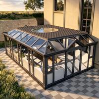 Véranda extérieure modulaire préfabriquée en aluminium et verre, moderne et autoportante, pour villa et appartement