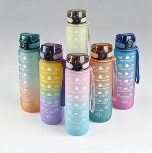 Custom Logo Popular Gym Sports Clear Plastic Water Bottle With Time Marker Measurements for Adults - Product Image 3