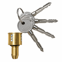 Cylindre de serrure à clé croisée en métal, 4 clés incluses, rotation fluide, structure stable, pour cadenas