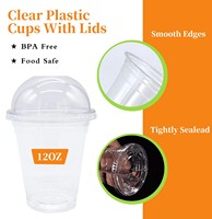 Vente en gros Logo imprimable personnalisé Gobelets en plastique PET Gobelets jetables recyclables pour boissons froides avec couvercles