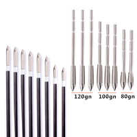 ID 3.2mm Insert en acier inoxydable flèche Point 80/100/120Grains pour tir à l'arc bricolage tête de flèche