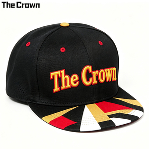 Custom Logo 6 Panel Flat Brim <b>Cap</b> Wholesale Bulk Flag Print Brim <b>Hat</b> 3D Gold Embroidery Manufacturer - Product Image 3