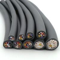 Inti 2/3/4/5/6/7/8/10/12/16 0.3/ 0.5,/0.75/1/1. Kabel Rantai Tarik TRVV, Kawat Derek Abu-abu AWG Fleksibel Tinggi 5Mm 22/20/18/1716